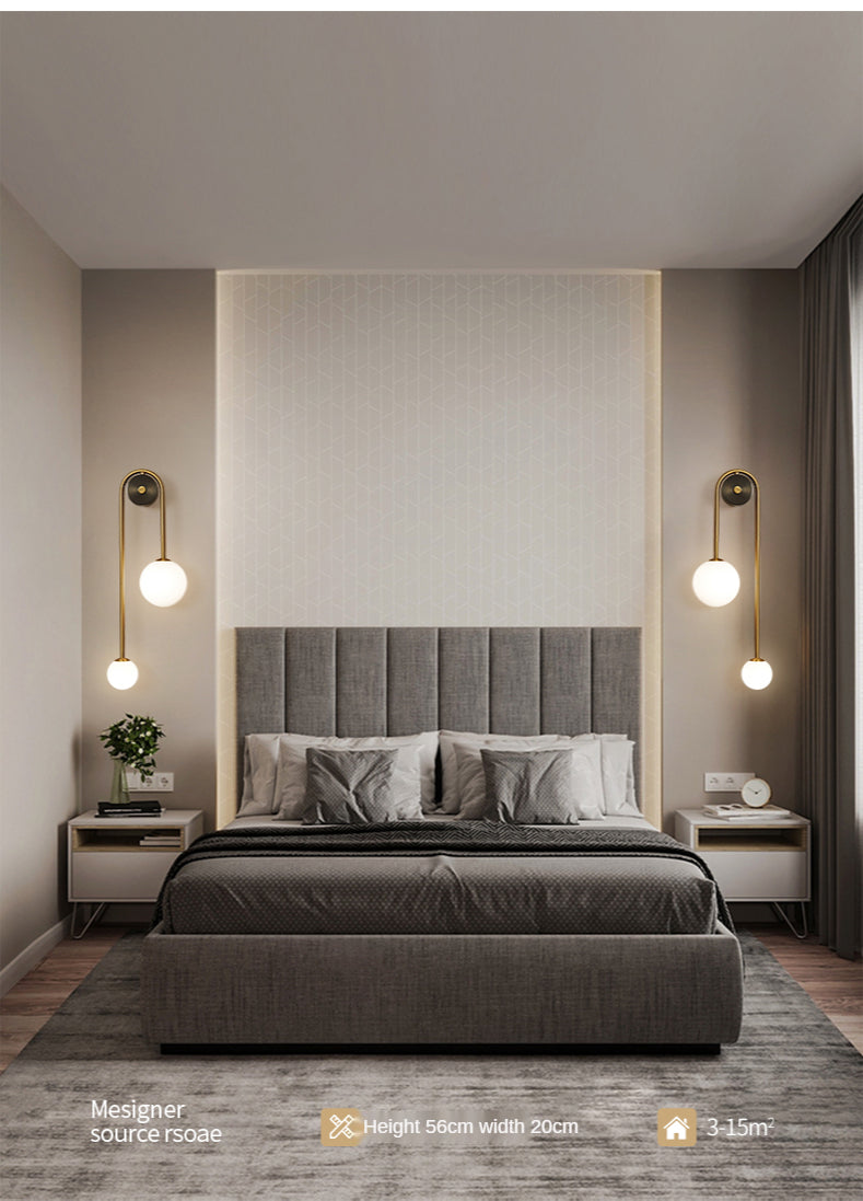 Home Deco Gold Glass Ball Wall Lamp