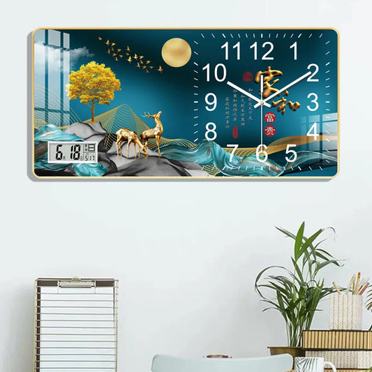Marley Art Wall Clock with Calendar Feature