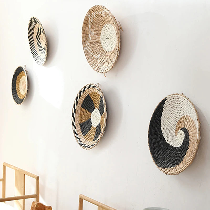 Jazmine Boho Hanging Wall Decor Woven Wall Basket Plate