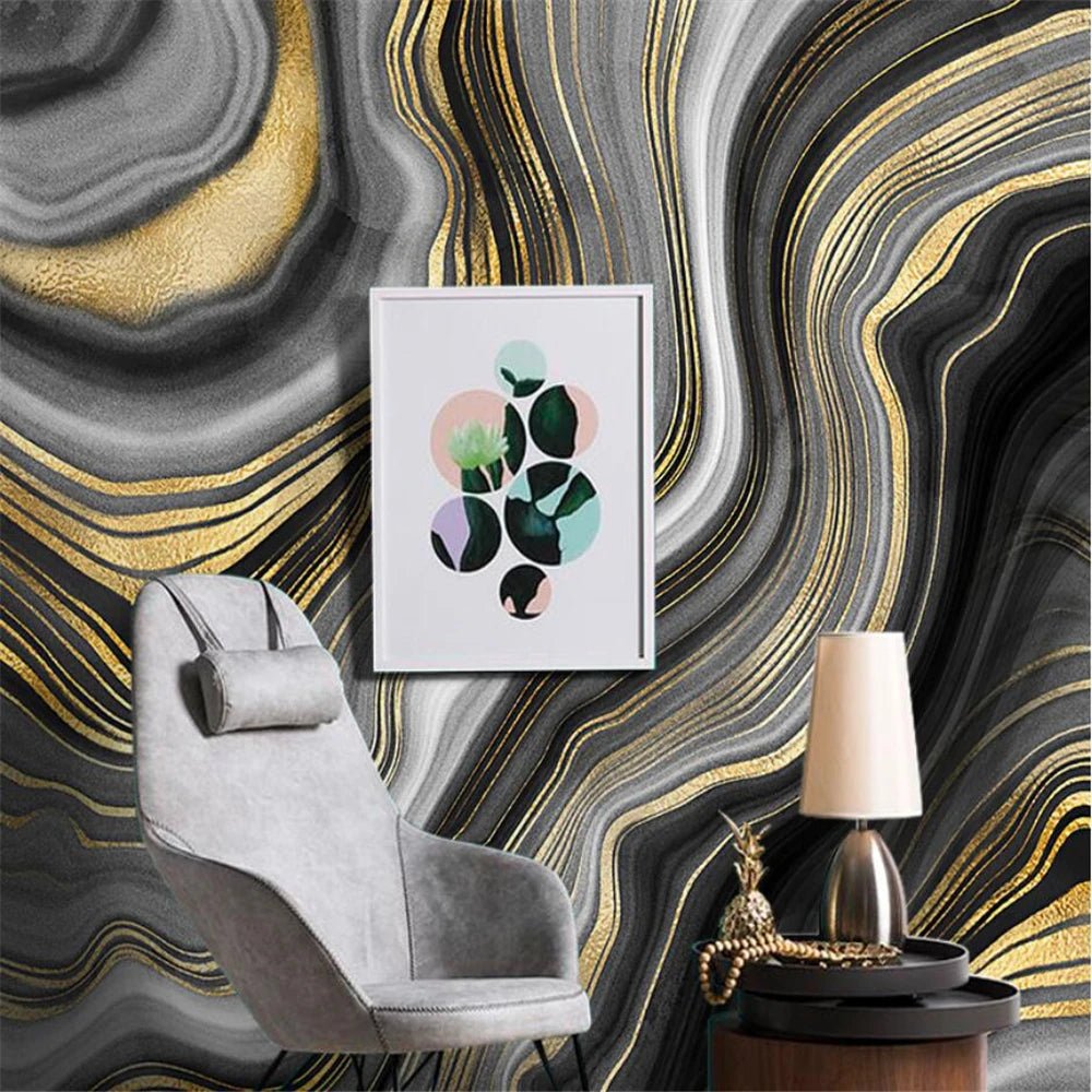 Milena Custom Nordic Abstract Grey Marble Wallpaper