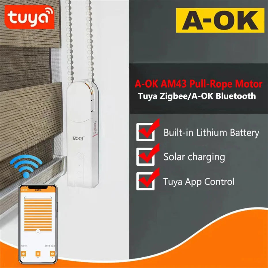 Smart Home Automatic Blinds Drive  - Tuya Zigbee & Bluetooth Connectivity