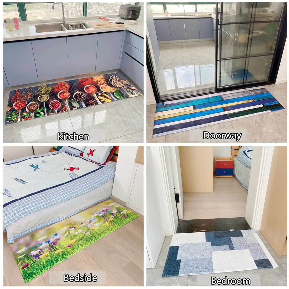 Kitchen Foot Mat Home House Living Room Bedroom Children Floor Decoration Carpet Balcony Entrance Hallway Door Bath Non-Slip Rug