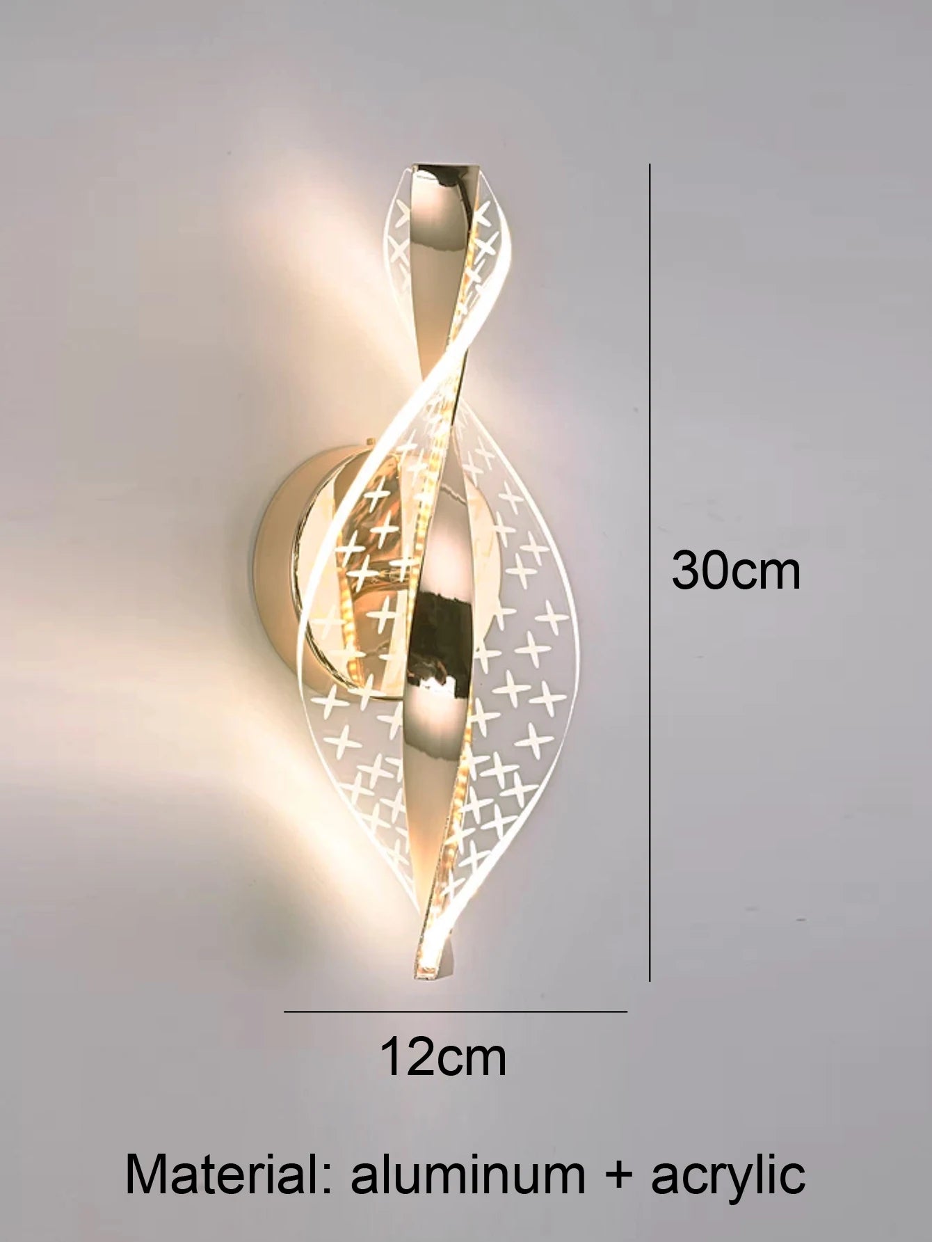 Home Deco Acrylic Gold/Black Modern LED Outdoor Wall Sconce