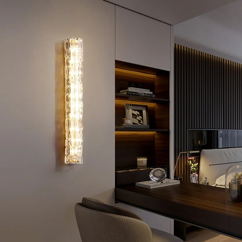 Home Deco Luxury Crystal Copper Wall Lamp