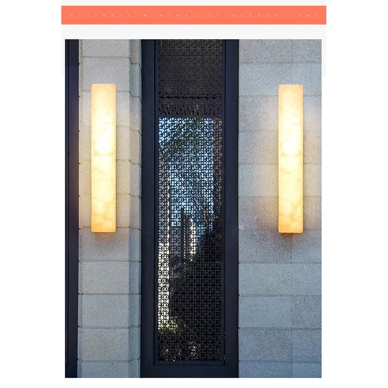 Home Deco Brass Marble Outdoor Wall Lamp