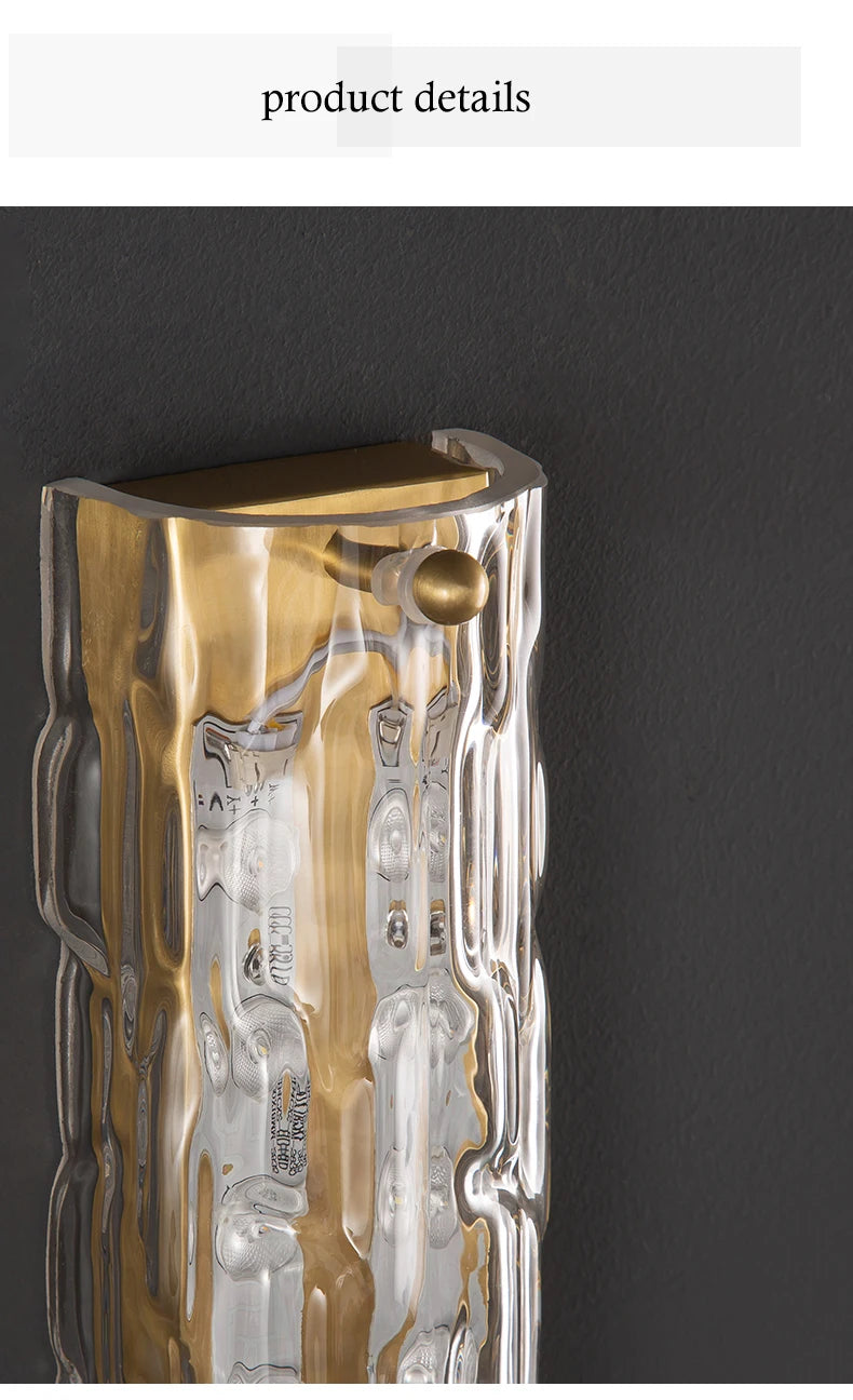 Home Deco Luxury Crystal Copper Wall Lamp