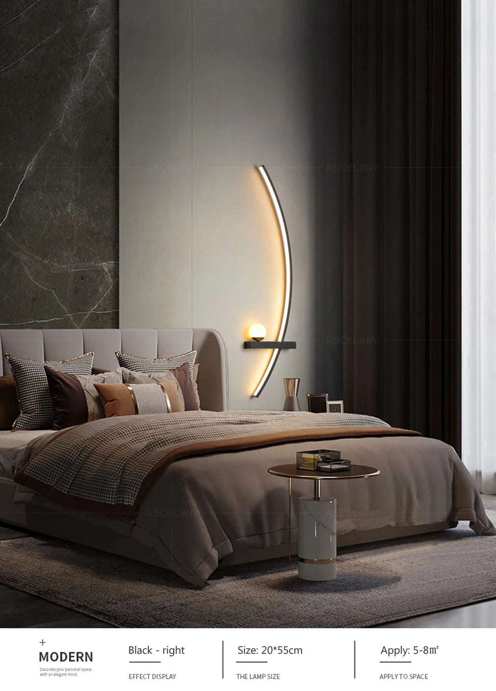 Home Deco Modern LED Moon Wall Lamp