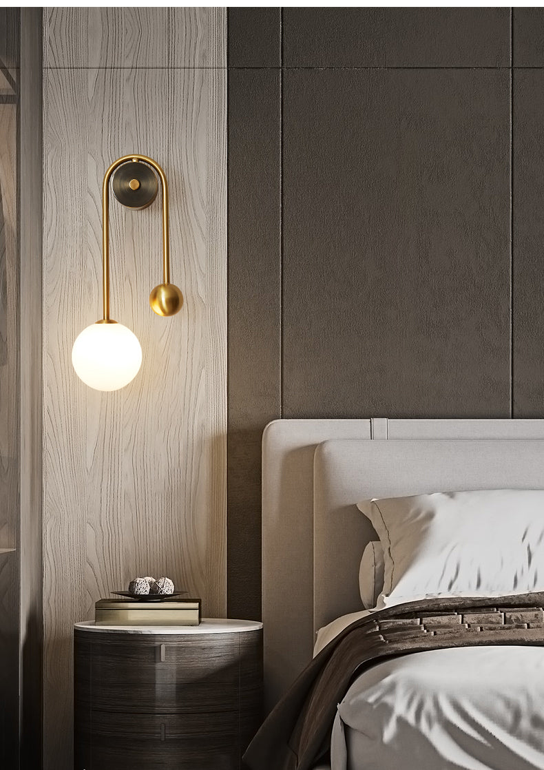 Home Deco Gold Glass Ball Wall Lamp