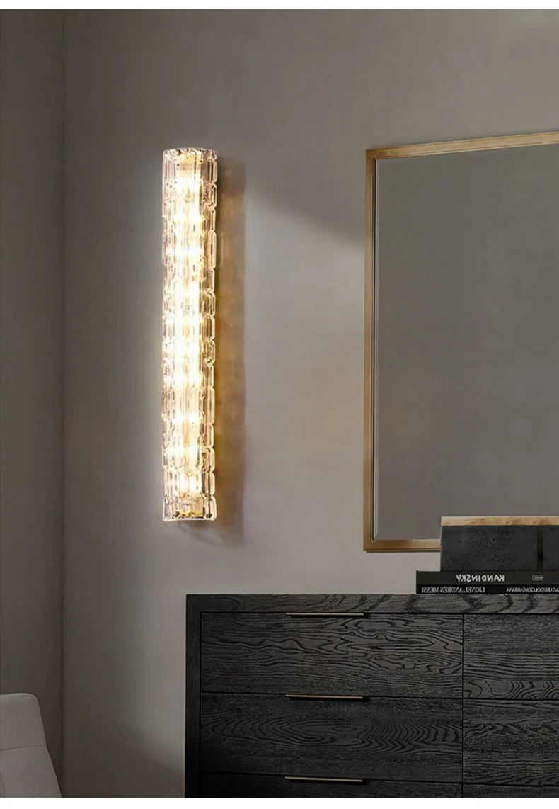 Home Deco Luxury Crystal Copper Wall Lamp