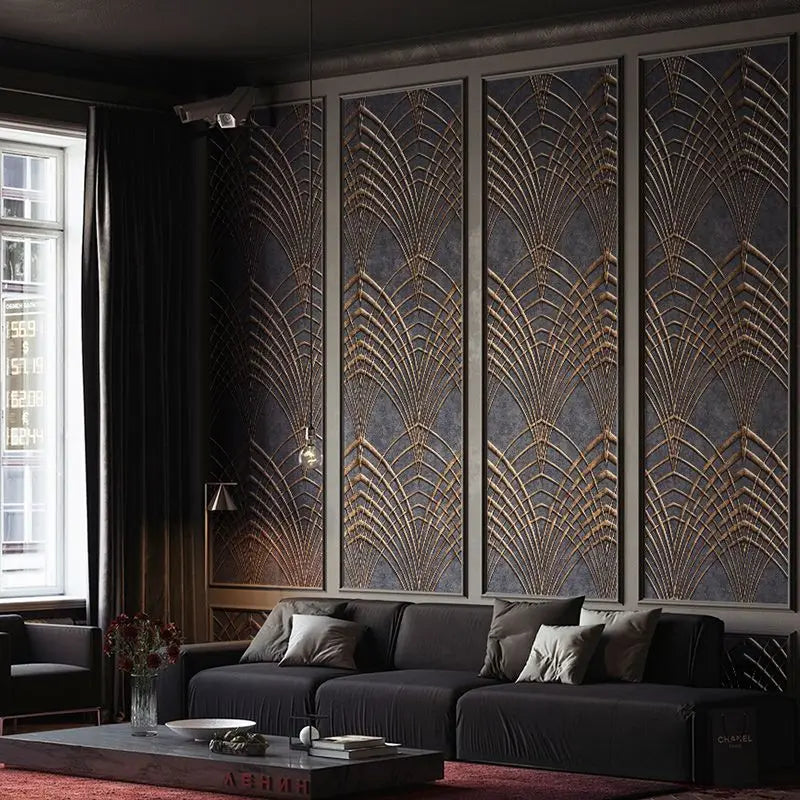 Joelle Metallic Abstract Geometric Wallpaper - Luxury Home Decor