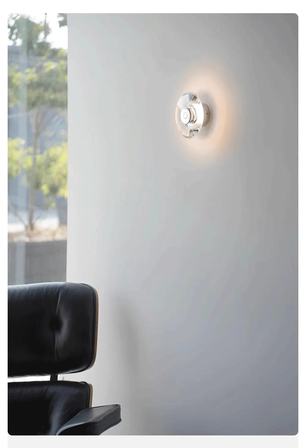 Home Deco Modern Round Crystal Wall Lamp