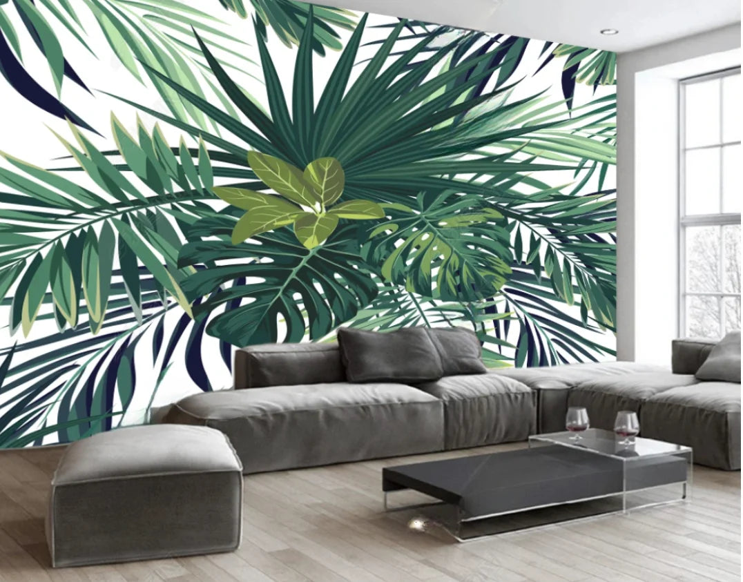 Emily's Self-Adhesive Southeast Green Leaf Forest Wallpaper