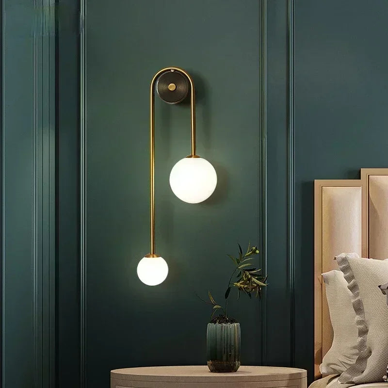 Home Deco Gold Glass Ball Wall Lamp