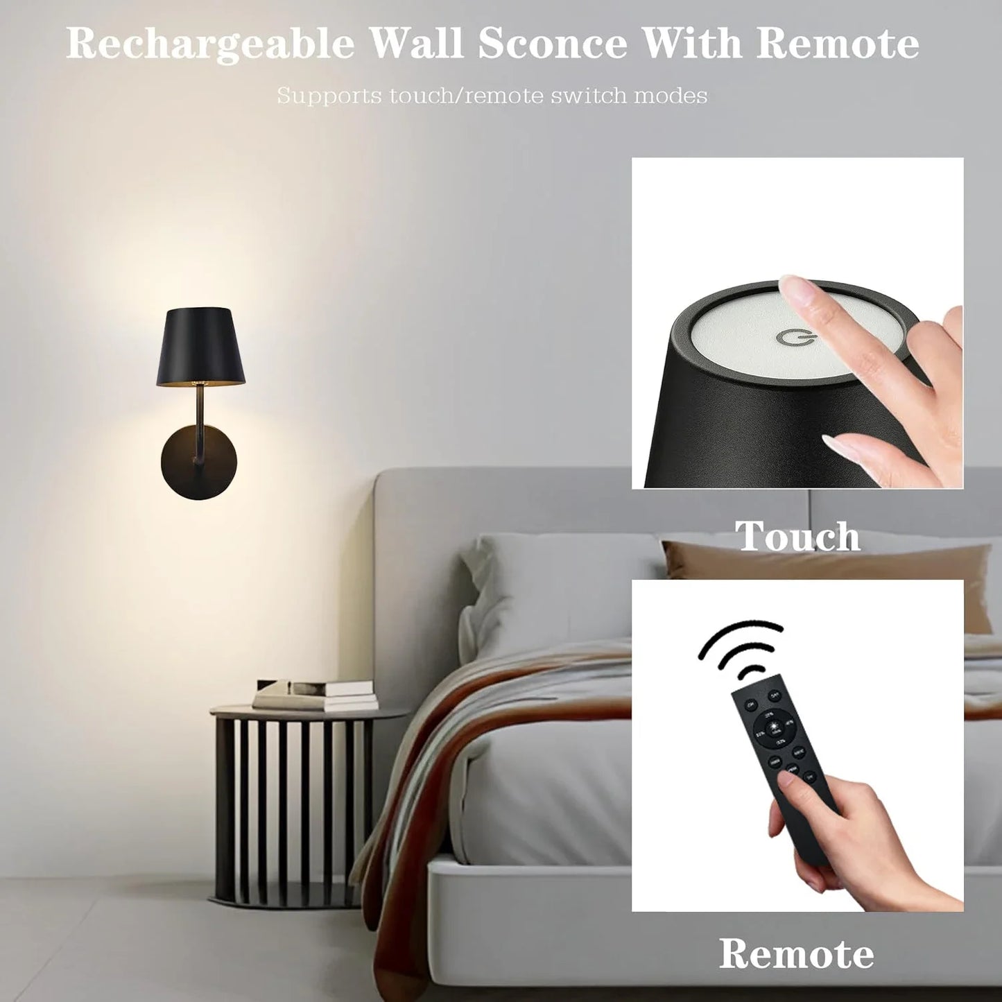 Home Deco USB Rechargeable LED Wall Lamp