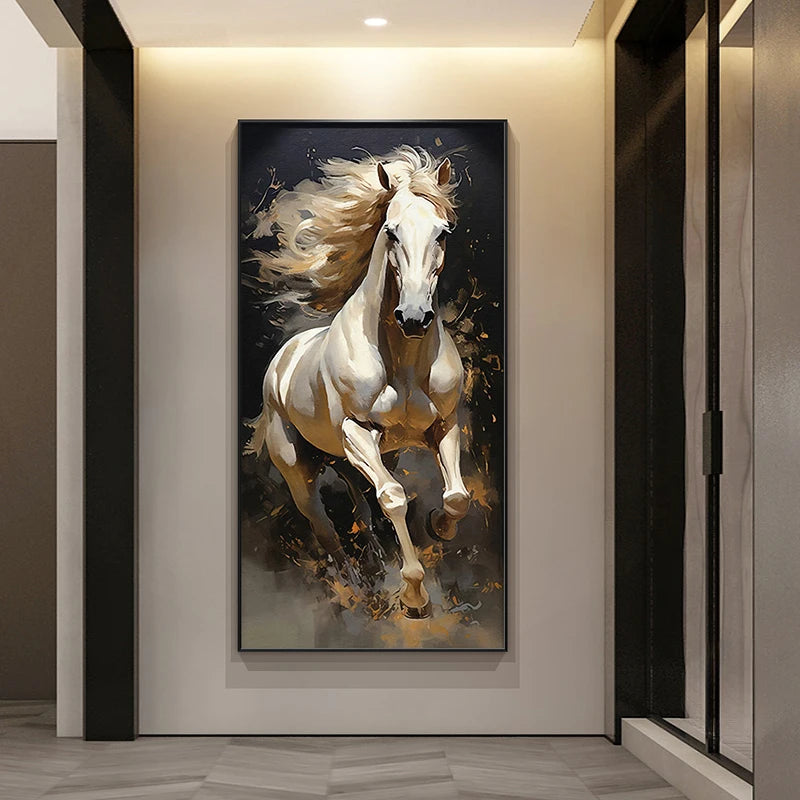 Veronica Abstract Oil Painting Horse Canvas Print