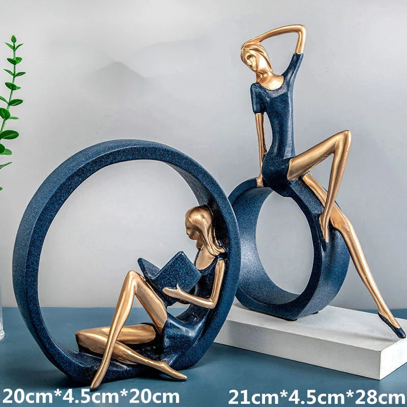 Fernanda Elegant Women Reading Girl Figurine Art Person Sculpture Statue