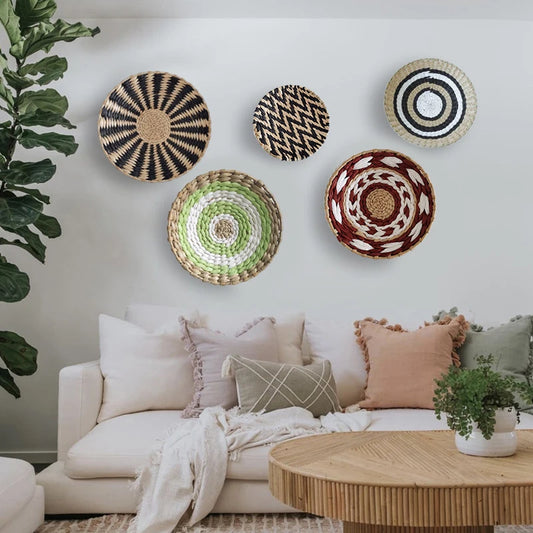 Aitana Nordic Rattan Grass Plate Wall Decoration