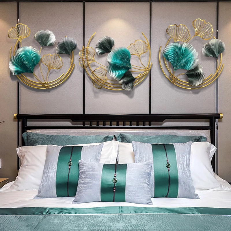 Celeste Modern Luxury Wrought Iron Ginkgo Leaf Wall Murals