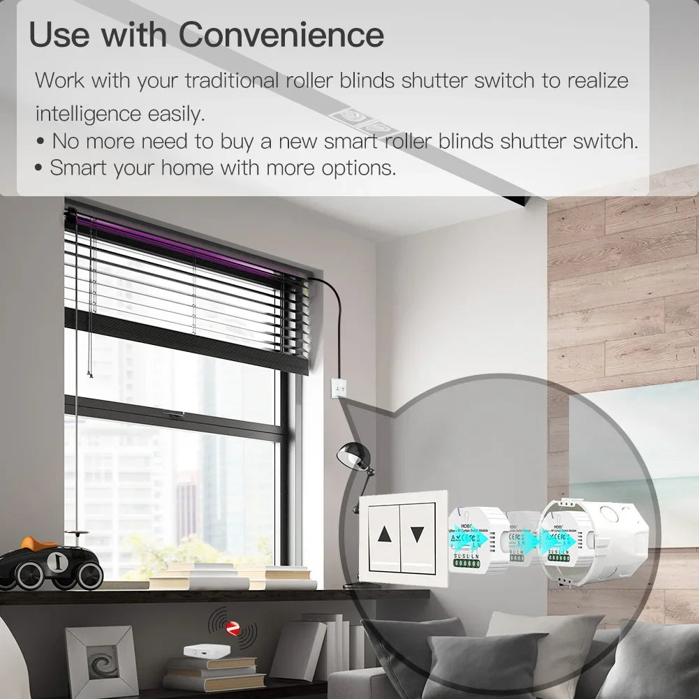 Avery's Moes ZigBee Smart RF433 Curtain Switch Module