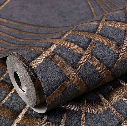 Joelle Metallic Abstract Geometric Wallpaper - Luxury Home Decor