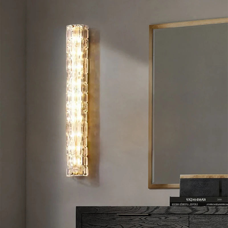 Home Deco Luxury Crystal Copper Wall Lamp
