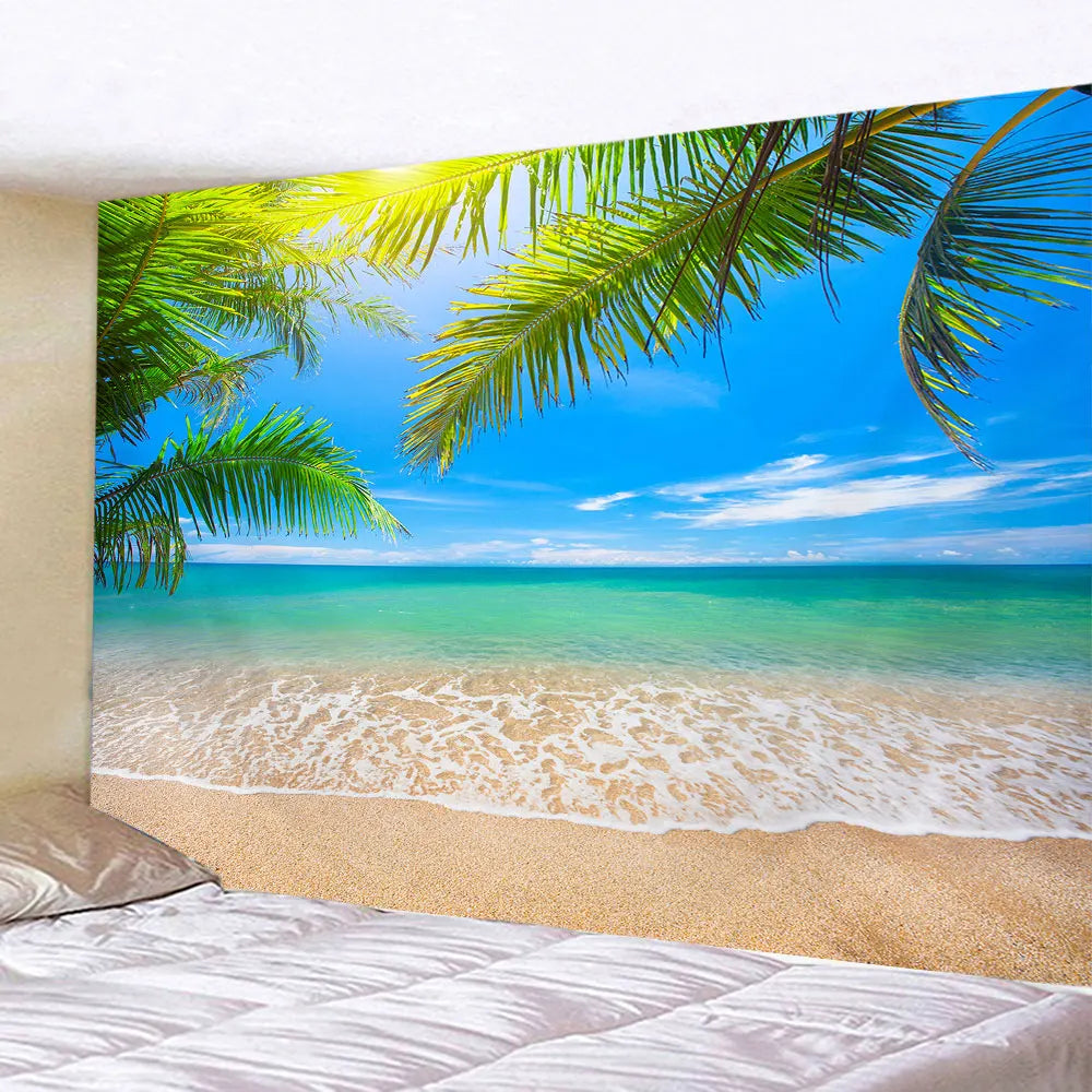 Ella's Refreshing Natural Beach Landscape Tapestry