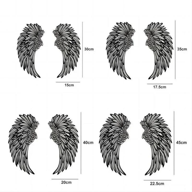 Savannah's 1 Pair Angel Wings Metal Wall Art With LED Lights