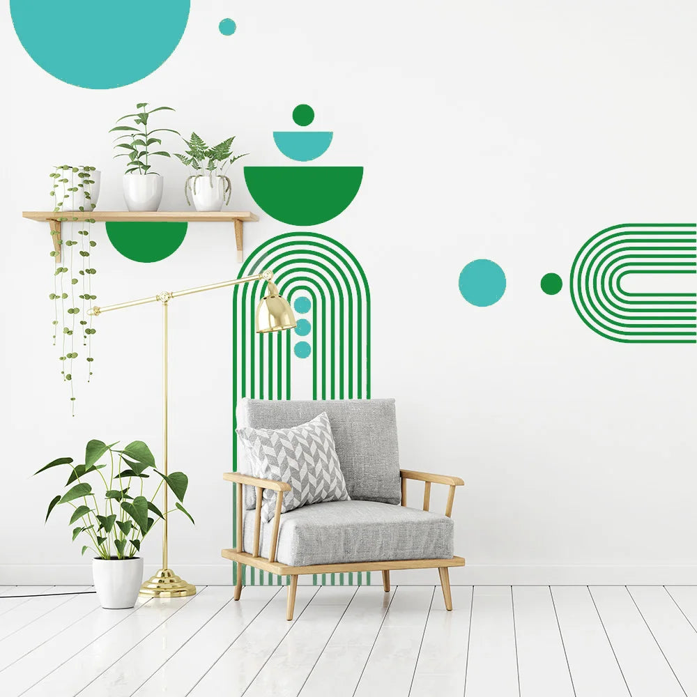 Dulce 13Pcs Abstract Arch Half Circle Wall Sticker