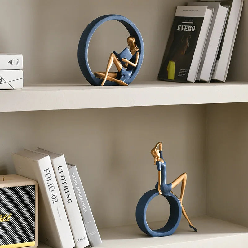 Fernanda Elegant Women Reading Girl Figurine Art Person Sculpture Statue