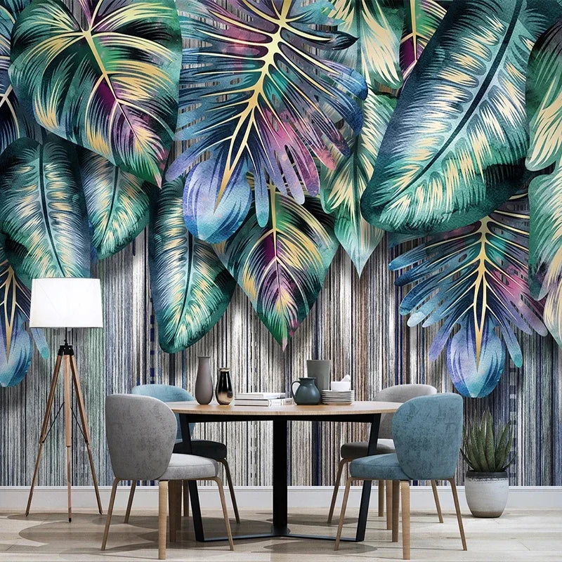 Monica Custom Photo Wallpaper 3D Creative Tropical Plant Leaves Murals