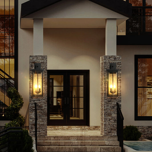 Home Deco 22" Outdoor Wall Lantern with Dusk to Dawn Sensor