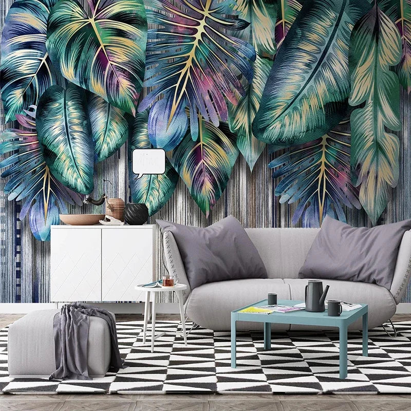 Monica Custom Photo Wallpaper 3D Creative Tropical Plant Leaves Murals