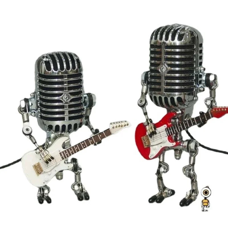 Figurine de table en métal Zoe New Art en métal intéressant Microphone mécanique Robot lampe