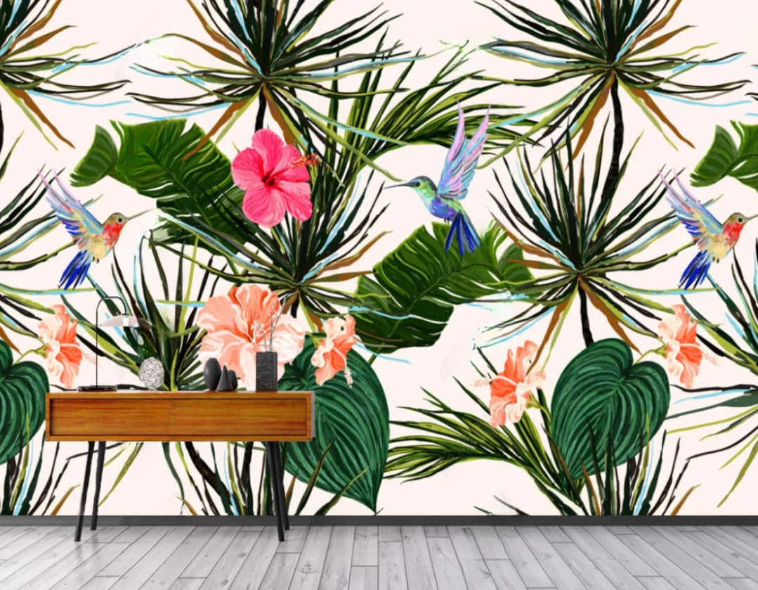 Emily's Self-Adhesive Southeast Green Leaf Forest Wallpaper