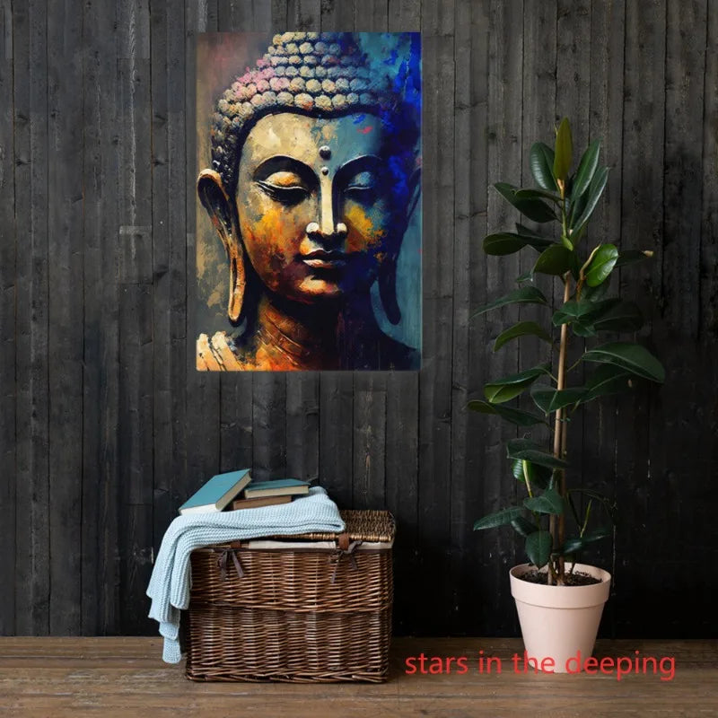 Ella's Retro Buddha Canvas Painting