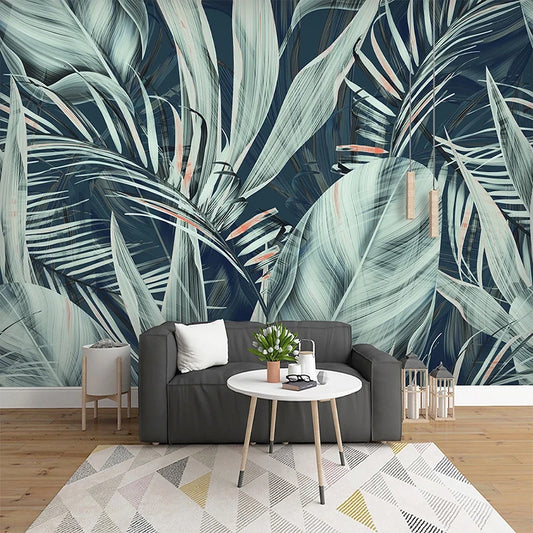 Lily's Pastoral Style Tropical Rainforest Banana Leaf Coconut Tree 3D Photo Wallpaper