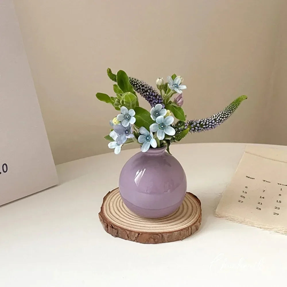 Louise, Colorful Ceramics Flower Vase: Charming Home Decor Addition