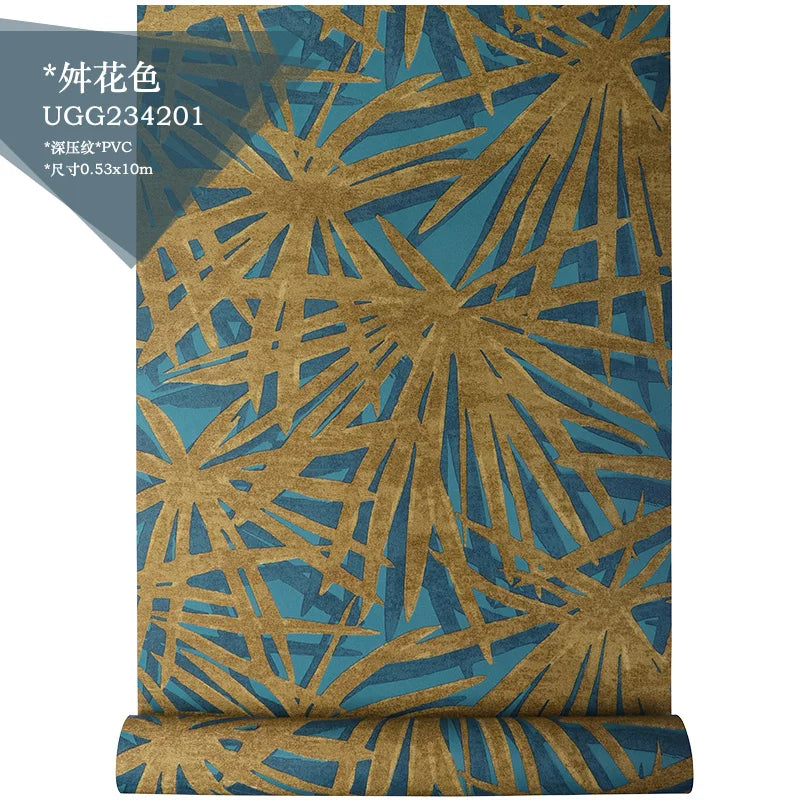 Samantha's Nordic Ins Tropical Gold Palm Leaf Wallpaper