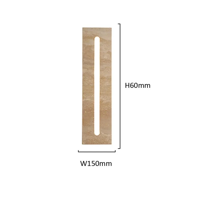 Home Deco Travertine Rectangular Stone Wall Lamp