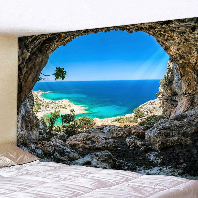 Ella's Beautiful Sea Beach Landscape Tapestry