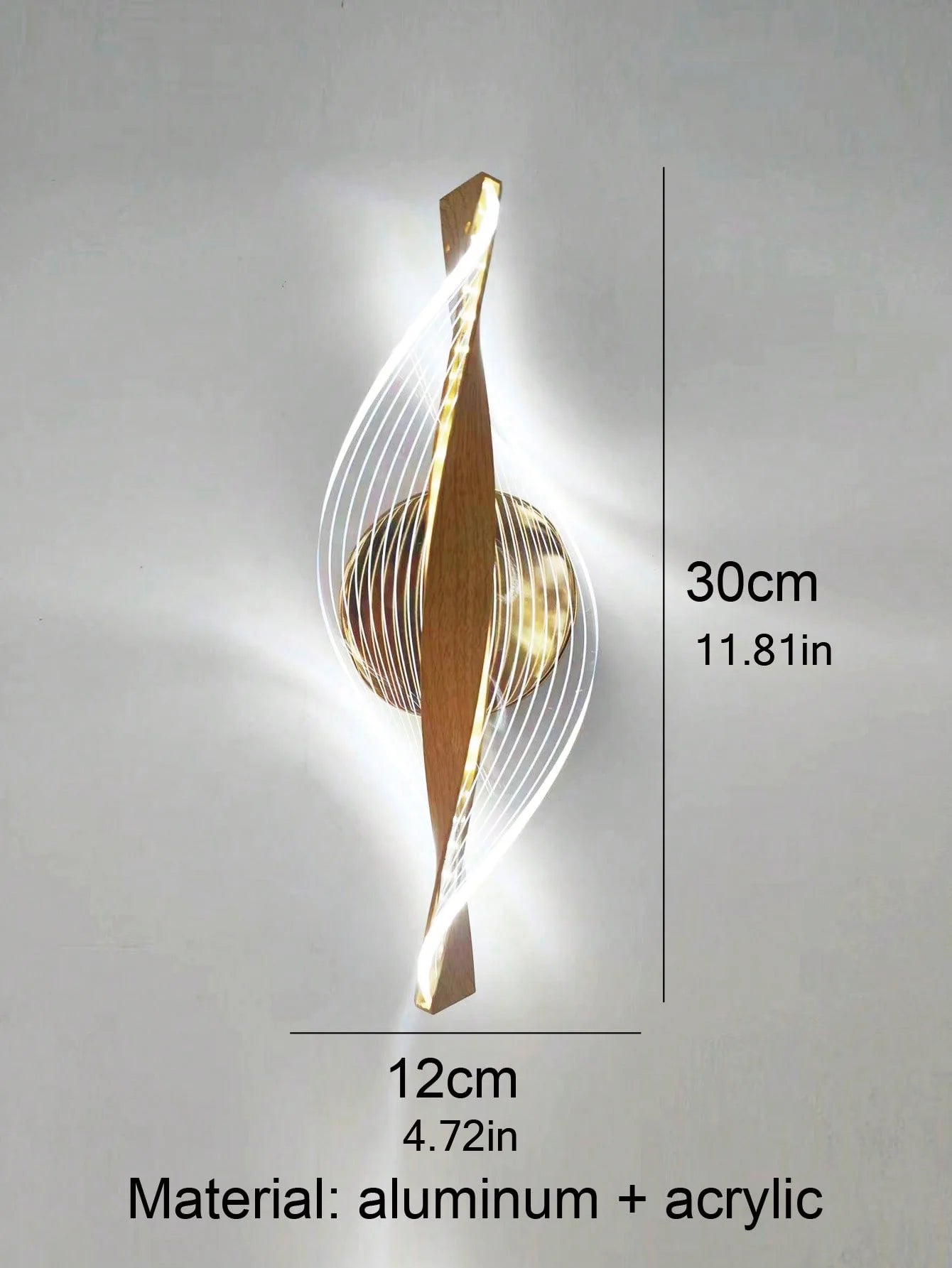 Home Deco Acrylic Gold/Black Modern LED Outdoor Wall Sconce