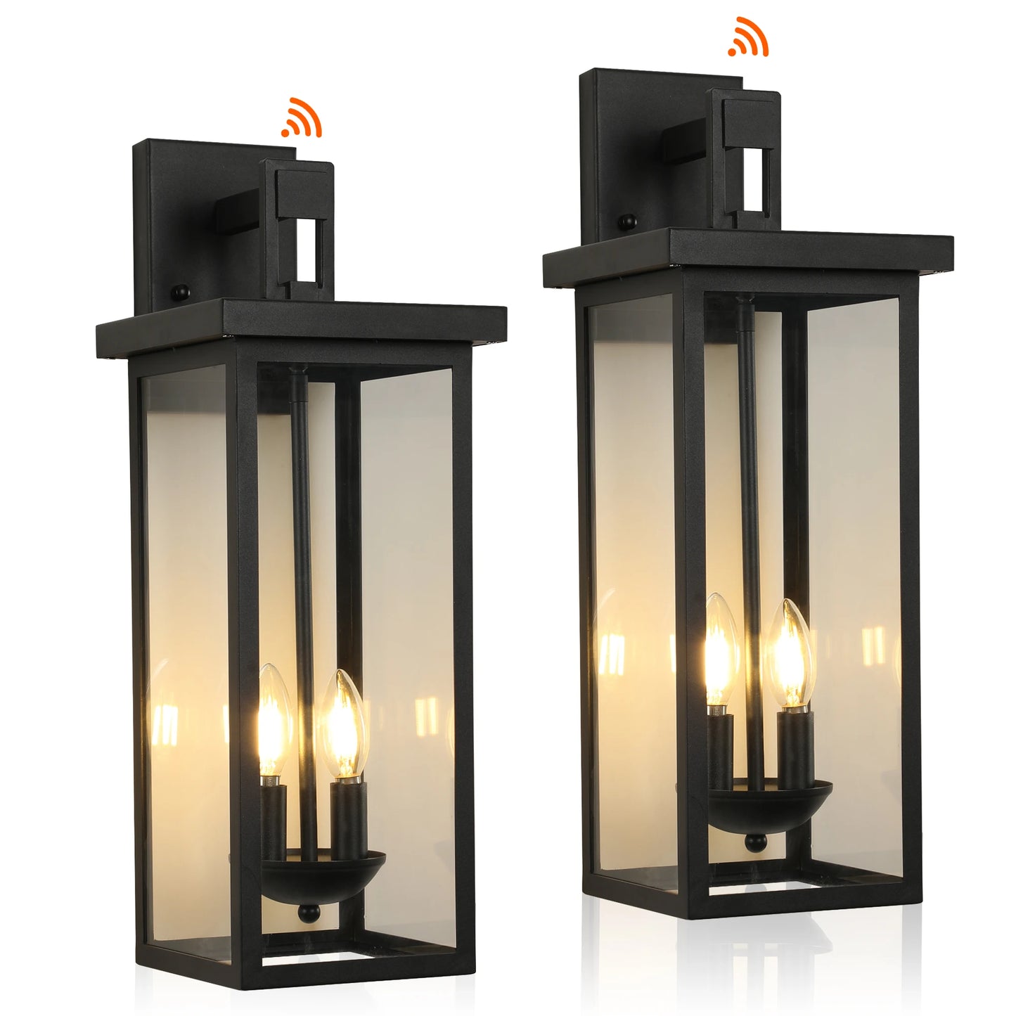 Home Deco 22" Outdoor Wall Lantern with Dusk to Dawn Sensor