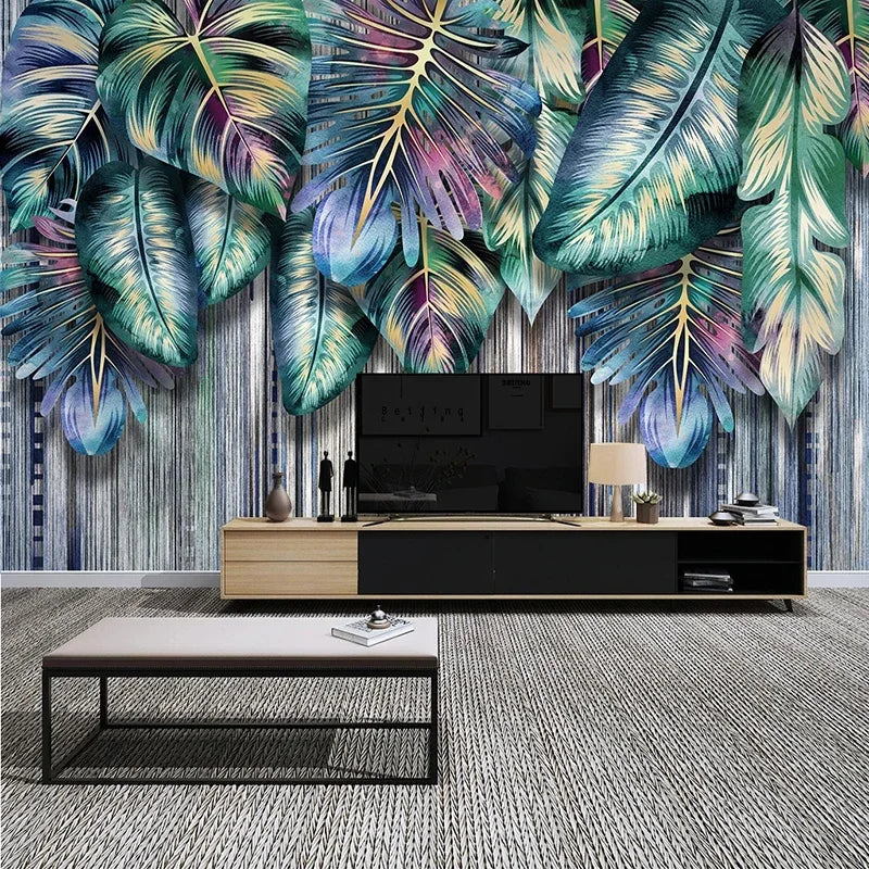 Monica Custom Photo Wallpaper 3D Creative Tropical Plant Leaves Murals