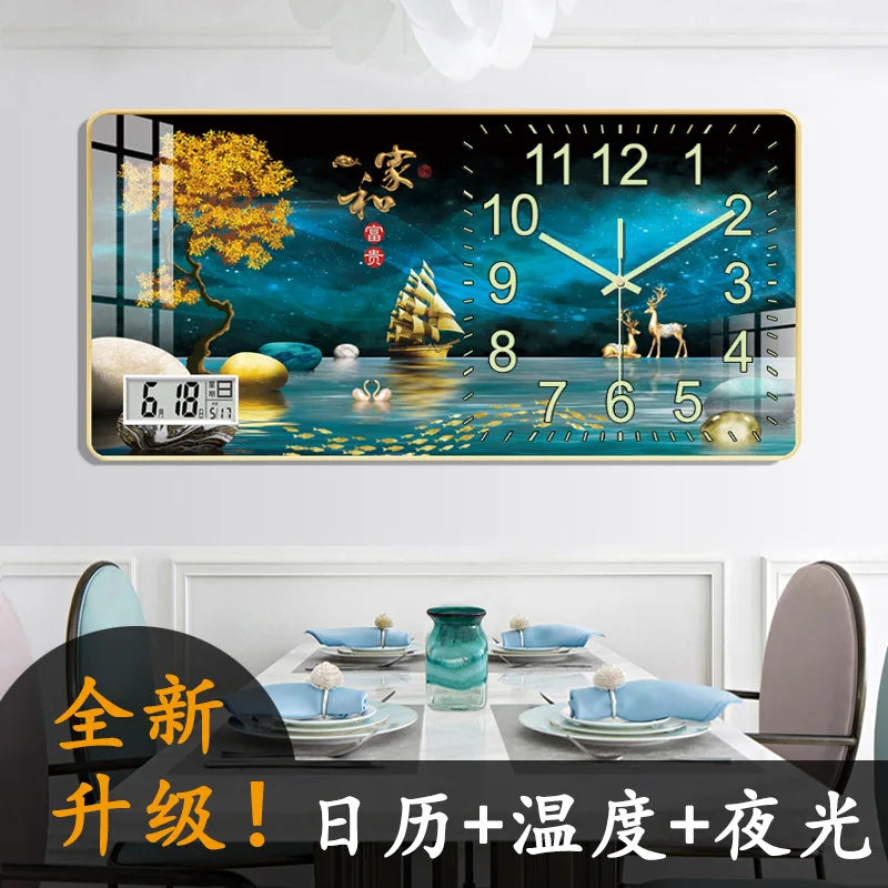 Marley Art Wall Clock with Calendar Feature