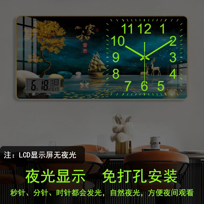 Marley Art Wall Clock with Calendar Feature