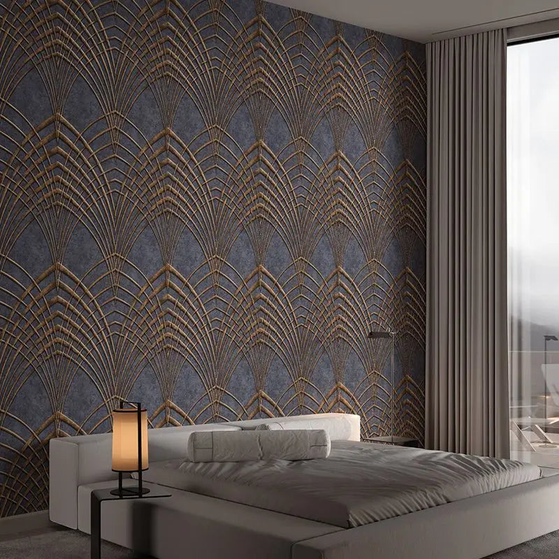 Joelle Metallic Abstract Geometric Wallpaper - Luxury Home Decor