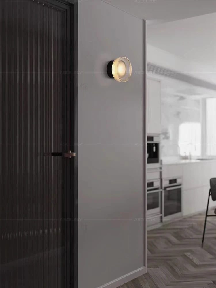 Home Deco Amber Glass LED Wall Lamp