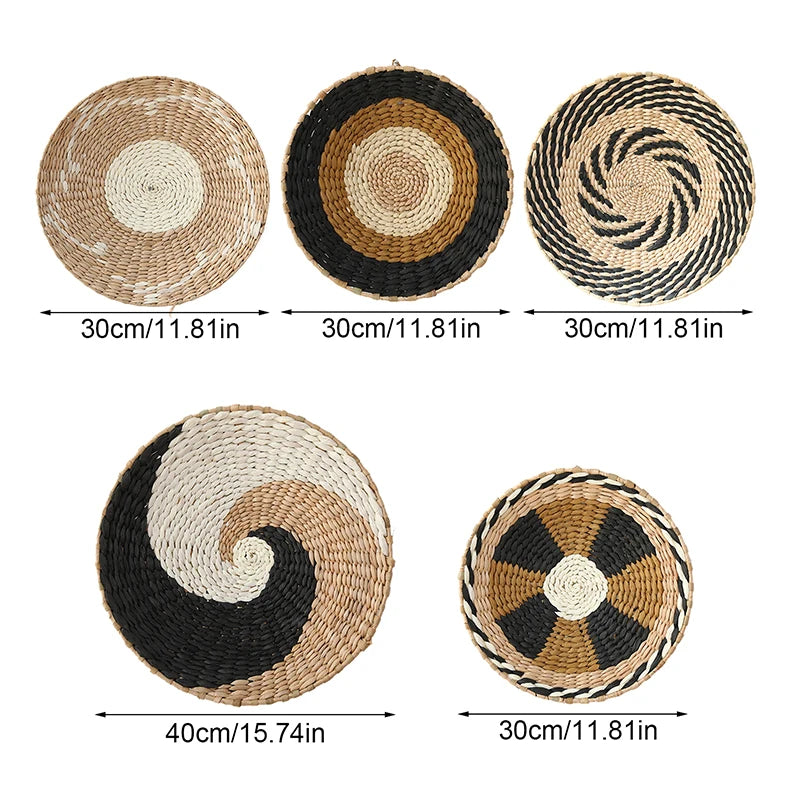 Jazmine Boho Hanging Wall Decor Woven Wall Basket Plate