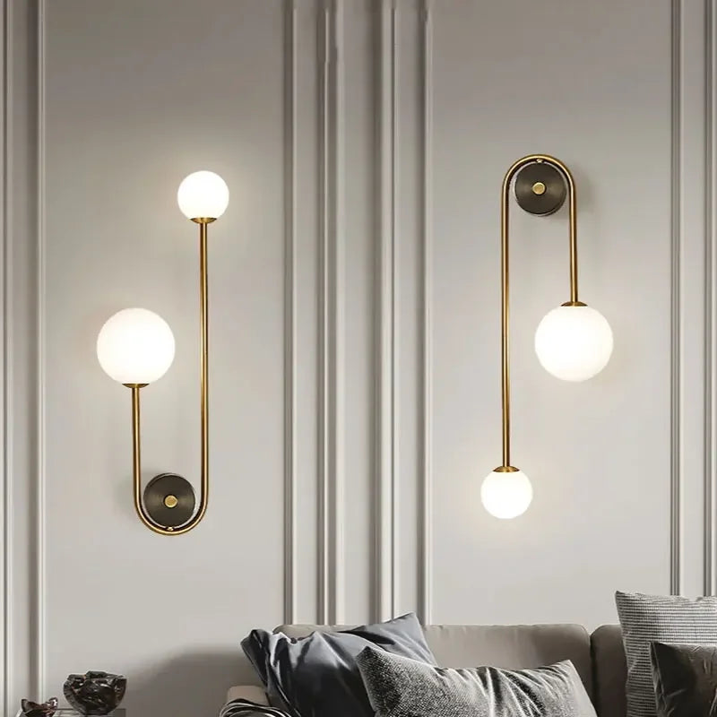 Home Deco Gold Glass Ball Wall Lamp