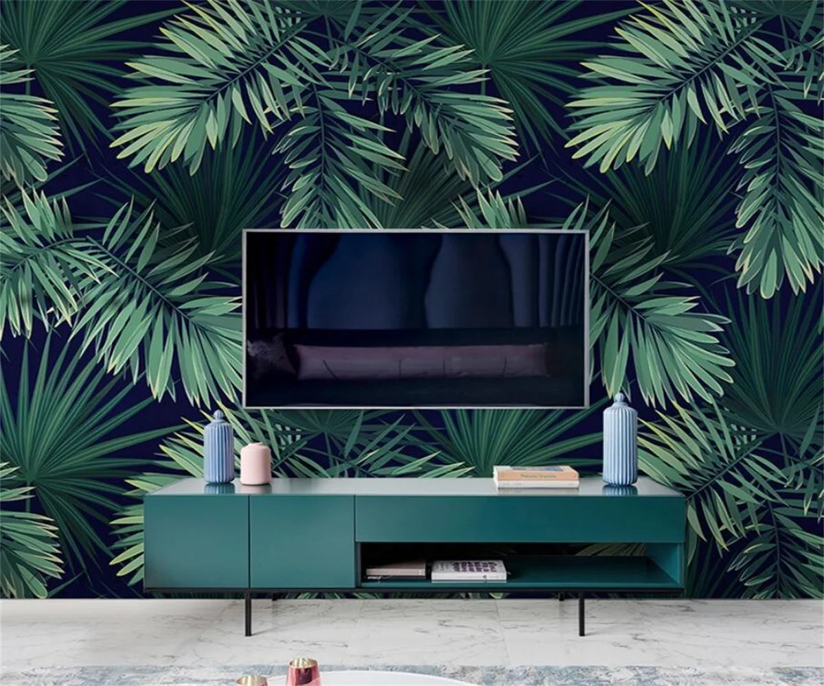 Emily's Self-Adhesive Southeast Green Leaf Forest Wallpaper